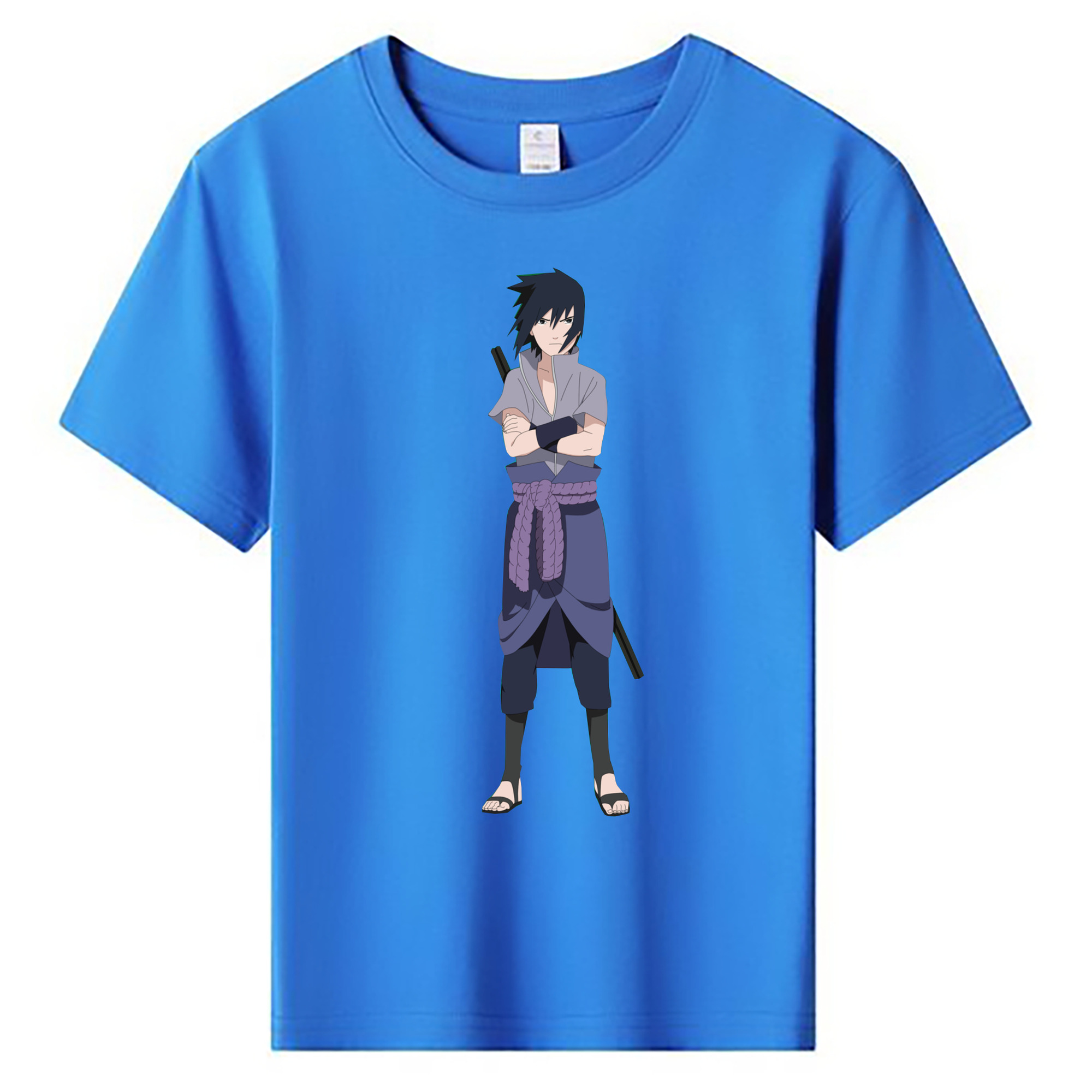 （画像用） NARUTO -ナルト- うちは サスケ Uchiha Sasuke 綿100％キッズTシャツ（フロントプリント）